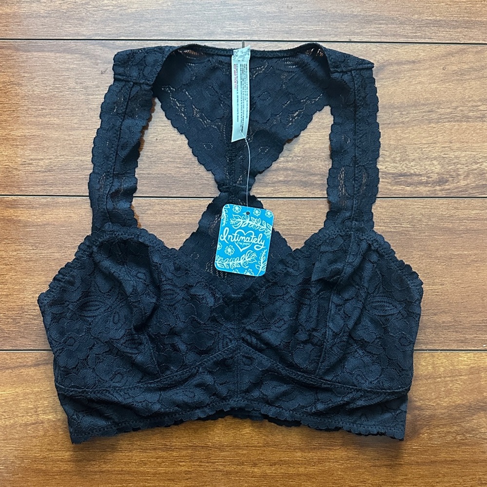 Free People Black Lace Bralette